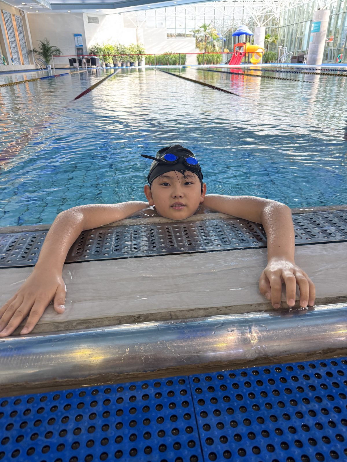 Alan Wang at the pool